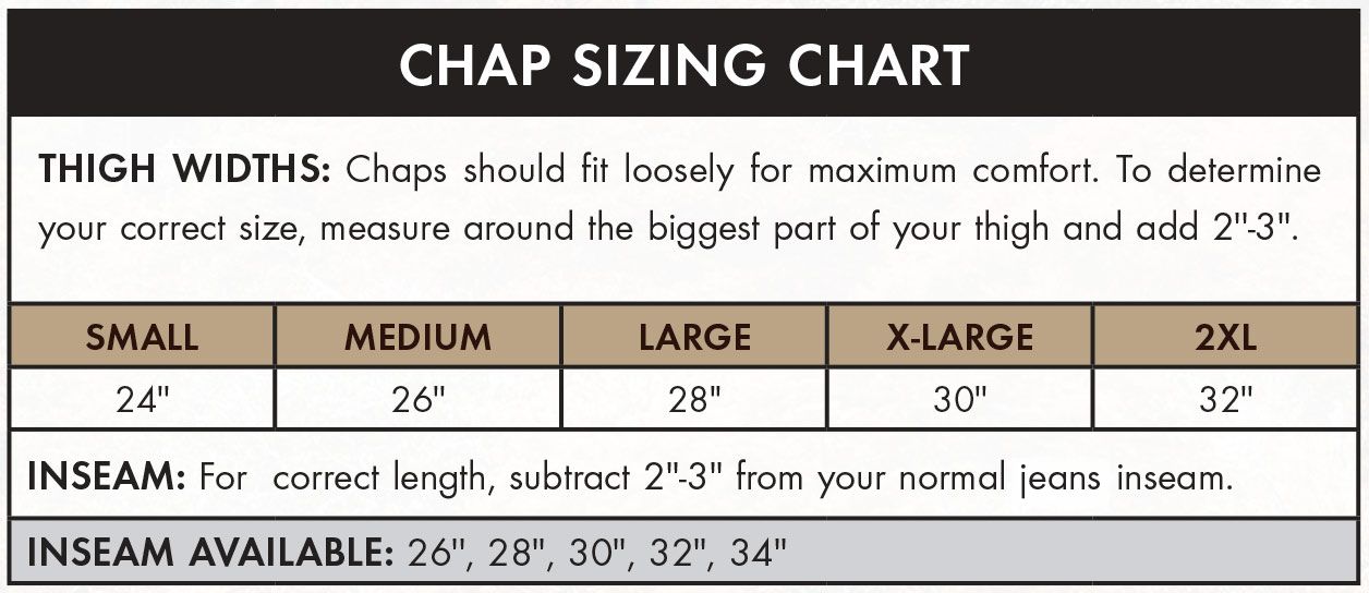 chap sizing chart